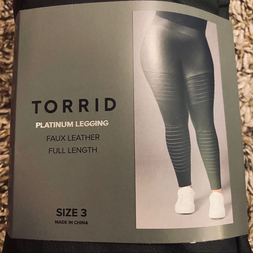 NWT TORRID Black Faux Leather Moto Leggings - Picture 6 of 11